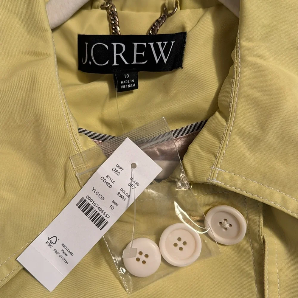 J.Crew Relaxed trench coat in lightweight shiny nylon CD420